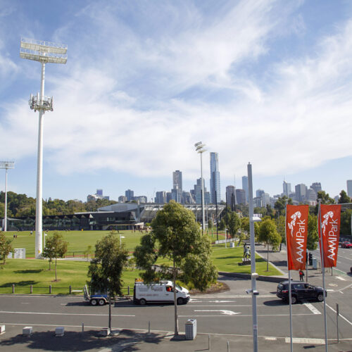 Melbourne,,Australia:,April,09,,2018:,The,Melbourne,Rectangular,Stadium,Commercially