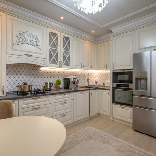 Classic,Beige,Kitchen,With,Ample,Counter,Space,And,A,Variety