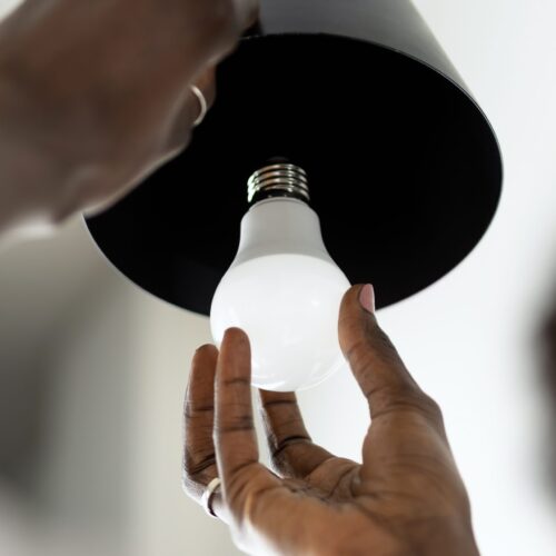 Electric,Led,Lightbulb,Change,In,Light,At,Home